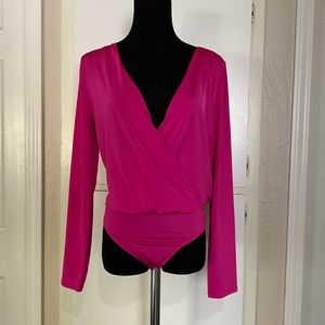NWOT Express long sleeve body suit. Fuschia (S/P)